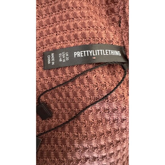 NWT Pretty Little Thing 16 Mauve Waffle Knit Maxi Dress Sleeveless Polyester - Picture 4 of 15